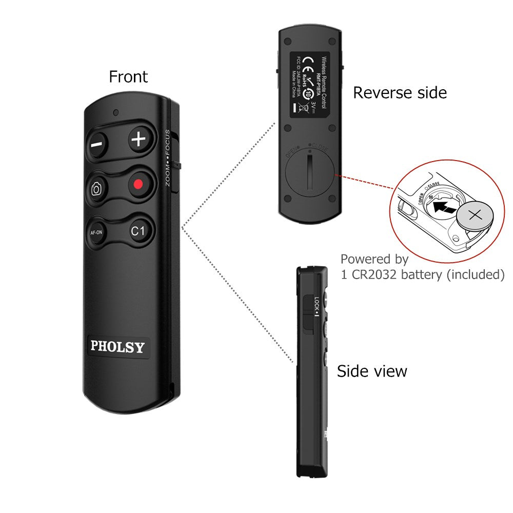 RMT-P1BT Bluetooth Camera Remote Wireless Release Shutter Commander Compatible with Sony a1, a6700, a6400, a6600, a7C, a7M3, a7M4, a7RM3, a7RM4, a7SM3, a9, a9M2, RX0M2, RX100M7, ZV-1, ZV-E10