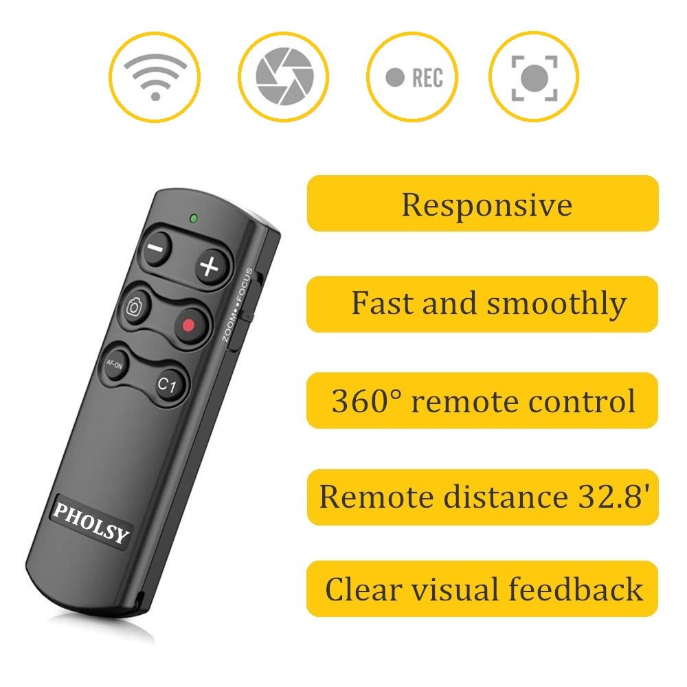RMT-P1BT Bluetooth Camera Remote Wireless Release Shutter Commander Compatible with Sony a1, a6700, a6400, a6600, a7C, a7M3, a7M4, a7RM3, a7RM4, a7SM3, a9, a9M2, RX0M2, RX100M7, ZV-1, ZV-E10