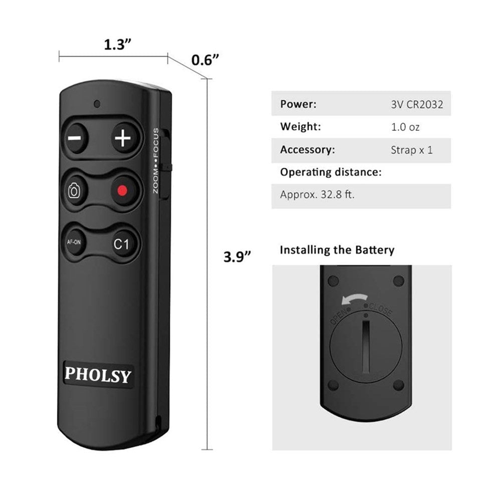 RMT-P1BT Bluetooth Camera Remote Wireless Release Shutter Commander Compatible with Sony a1, a6700, a6400, a6600, a7C, a7M3, a7M4, a7RM3, a7RM4, a7SM3, a9, a9M2, RX0M2, RX100M7, ZV-1, ZV-E10