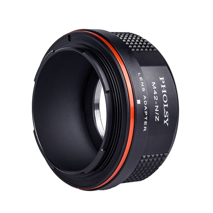 PHOLSY Lens Mount Adapter Manual Focus Compatible with M42 42mm Mount Lens to Nikon Z Mount Camera Body