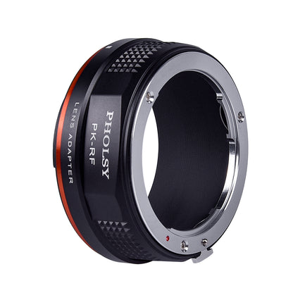 PHOLSY Lens Mount Adapter Manual Focus Compatible with Pentax K Mount Lens to Canon RF Mount Camera Body