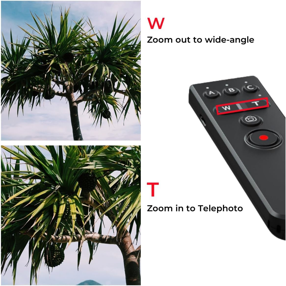 Wireless Bluetooth Camera Remote Shutter All-in-One for Canon Nikon Sony Cameras, Zoom Remote Control, HD Selfie Clicker for Photos and Videos, Wireless Remote Control for Smartphone Camera