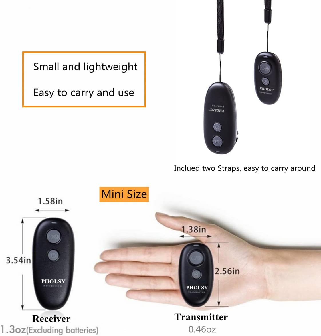 Camera Remote Wireless Shutter Release Control Compatible with Canon R100 R8 R6ii R7 R10 90D 250D 850D 6Dii 7Dii G1Xiii; for Olympus OM-1, EM1X, EM1 II; for Fuji GFX50SII, XT3, XT4, XT5, XT30