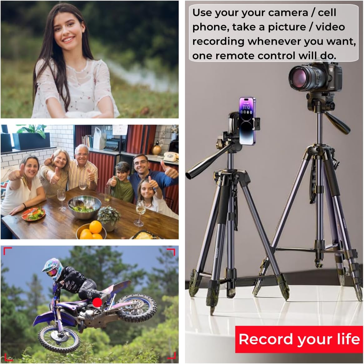 Wireless Bluetooth Camera Remote Shutter All-in-One for Canon Nikon Sony Cameras, Zoom Remote Control, HD Selfie Clicker for Photos and Videos, Wireless Remote Control for Smartphone Camera