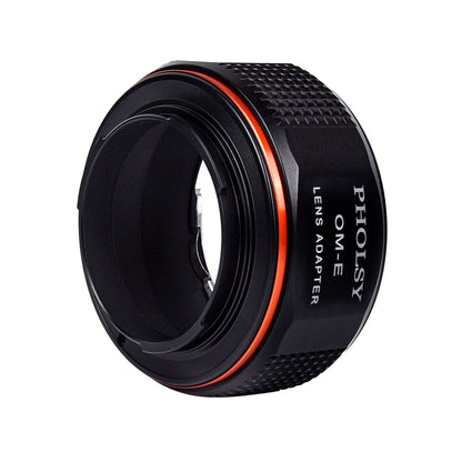 PHOLSY Lens Mount Adapter Manual Focus Compatible with Olympus OM Mount Lens to Sony E (NEX) Mount Camera Body