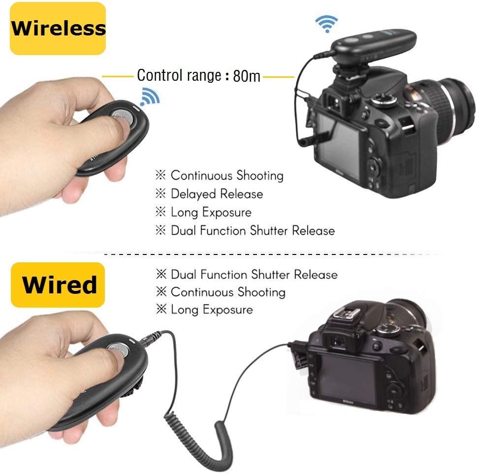 Wireless Shutter Release Camera Remote Control for Fujifilm GFX50S, XPro2, X-H1, X-T2, X-T1, X-T10, X-T20, X-T100, X-E2S, X-E2, X-M1, X-A3, X-A2, X-A1, X-A10, X100F, X100T, X70, X30, XQ2, XQ1