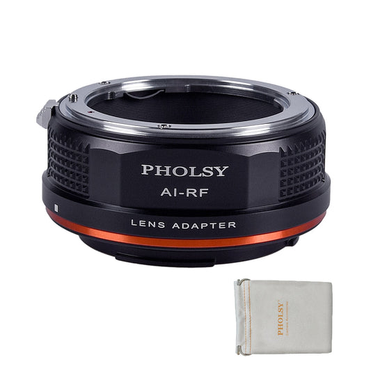 PHOLSY Lens Mount Adapter Manual Focus Compatible with Nikon F Mount Lens to Canon RF Mount Camera Body