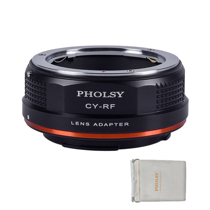 PHOLSY Lens Mount Adapter Manual Focus Compatible with Yashica Contax CY Mount Lens to Canon RF Mount Camera Body