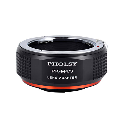 PHOLSY Lens Mount Adapter Manual Focus Compatible with Pentax K Mount Lens to Micro Four Thirds (M4/3 Micro 4/3) Mount Camera Body