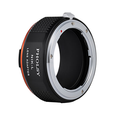 PHOLSY Lens Mount Adapter Manual Focus Compatible with Nikon F Mount Lens to Leica L Mount Camera Body