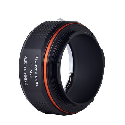 PHOLSY Lens Mount Adapter Manual Focus Compatible with Pentax K Mount Lens to Leica L Mount Camera Body