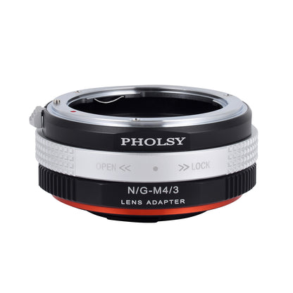 PHOLSY Lens Mount Adapter Manual Focus Compatible with Nikon F (G) Mount Lens to Micro Four Thirds (M4/3 Micro 4/3) Mount Camera Body