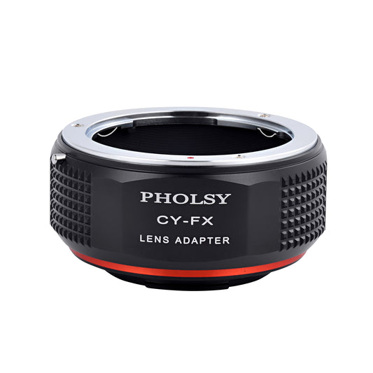 PHOLSY Lens Mount Adapter Manual Focus Compatible with Yashica Contax CY Mount Lens to Fuji X Mount Camera Body