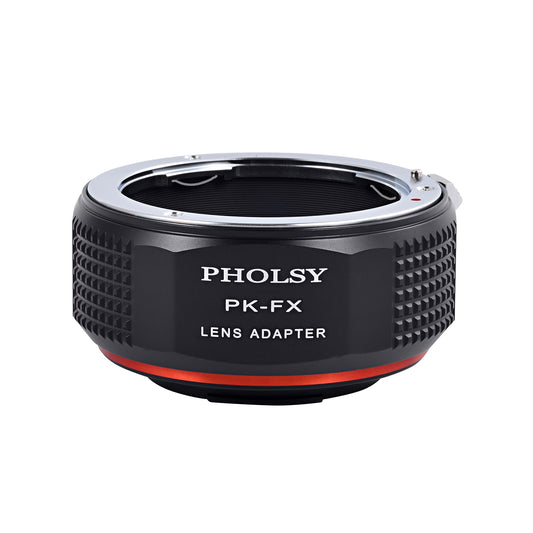 PHOLSY Lens Mount Adapter Manual Focus Compatible with Pentax K Mount Lens to Fuji X Mount Camera Body