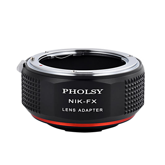 PHOLSY Lens Mount Adapter Manual Focus Compatible with Nikon F Mount Lens to Fuji X Mount Camera Body