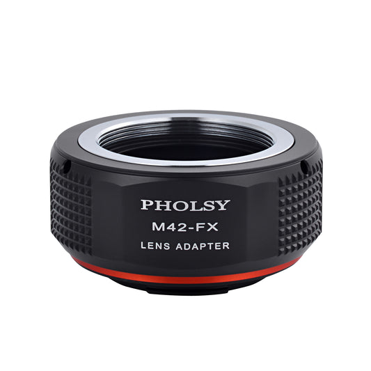 PHOLSY Lens Mount Adapter Manual Focus Compatible with M42 42mm Mount Lens to Fuji X Mount Camera Body