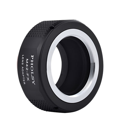 PHOLSY Lens Mount Adapter Manual Focus Compatible with M42 42mm Mount Lens to Fuji X Mount Camera Body