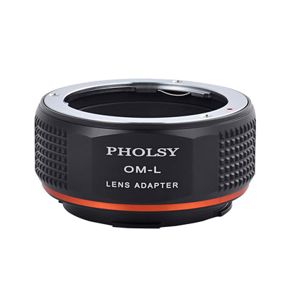 PHOLSY Lens Mount Adapter Manual Focus Compatible with Olympus OM Mount Lens to Leica L Mount Camera Body