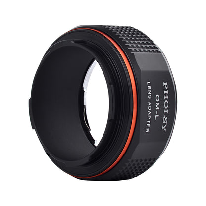 PHOLSY Lens Mount Adapter Manual Focus Compatible with Olympus OM Mount Lens to Leica L Mount Camera Body