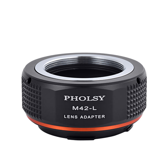 PHOLSY Lens Mount Adapter Manual Focus Compatible with M42 42mm Mount Lens to Leica L Mount Camera Body