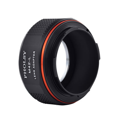 PHOLSY Lens Mount Adapter Manual Focus Compatible with M42 42mm Mount Lens to Leica L Mount Camera Body