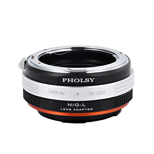 PHOLSY Lens Mount Adapter Manual Focus Compatible with Nikon F (G) Mount Lens to Leica L Mount Camera Body