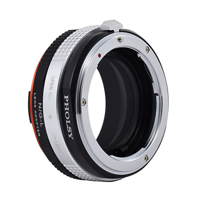 PHOLSY Lens Mount Adapter Manual Focus Compatible with Nikon F (G) Mount Lens to Leica L Mount Camera Body