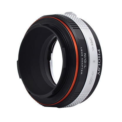 PHOLSY Lens Mount Adapter Manual Focus Compatible with Nikon F (G) Mount Lens to Leica L Mount Camera Body