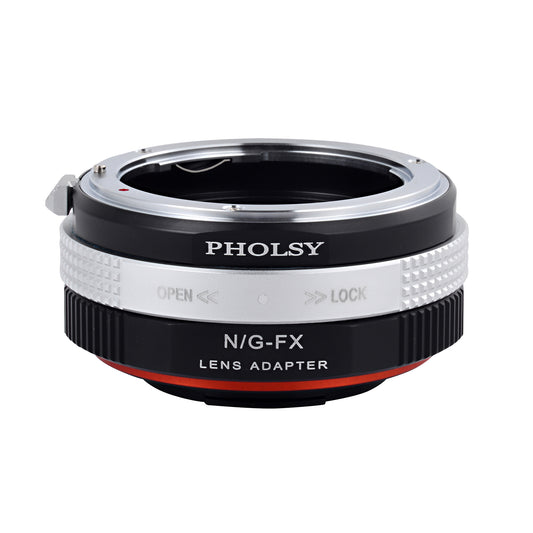 PHOLSY Lens Mount Adapter Manual Focus Compatible with Nikon F (G) Mount Lens to Fuji X Mount Camera Body