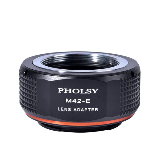 PHOLSY Lens Mount Adapter Manual Focus Compatible with M42 42mm Mount Lens to Sony E (NEX) Mount Camera Body