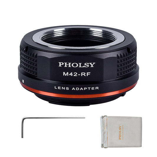 PHOLSY Lens Mount Adapter Manual Focus Compatible with M42 42mm Mount Lens to Canon RF Mount Camera Body