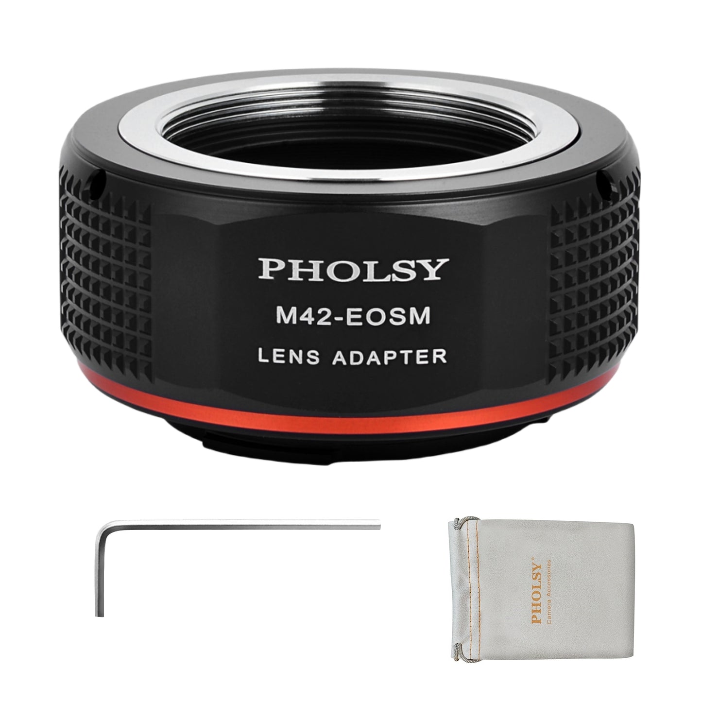 PHOLSY Lens Mount Adapter Manual Focus Compatible with M42 42mm Mount Lens to Canon EOS M (EF-M) Mount Camera Body