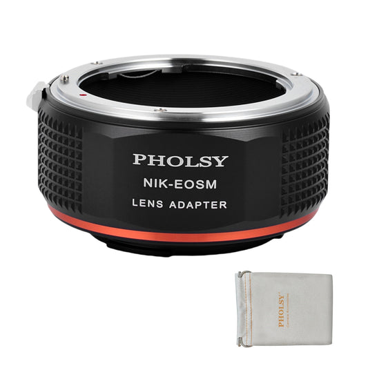 PHOLSY Lens Mount Adapter Manual Focus Compatible with Nikon F Mount Lens to Canon EOS M (EF-M) Mount Camera Body