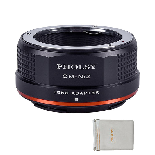 PHOLSY Lens Mount Adapter Manual Focus Compatible with Olympus OM Mount Lens to Nikon Z Mount Camera Body