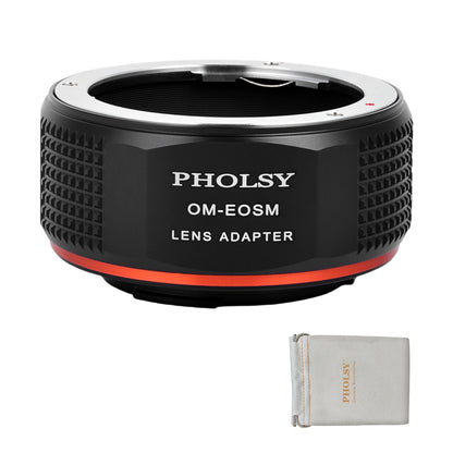 PHOLSY Lens Mount Adapter Manual Focus Compatible with Olympus OM Mount Lens to Canon EOS M (EF-M) Mount Camera Body