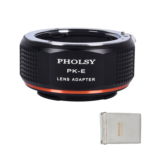 PHOLSY Lens Mount Adapter Manual Focus Compatible with Pentax K Mount Lens to Sony E (NEX) Mount Camera Body