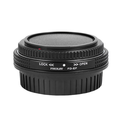 PHOLSY Lens Mount Adapter Manual Focus with Optical Glass and Cap Compatible with Canon FD FL Mount Lens to Canon EOS EF Mount Camera Body