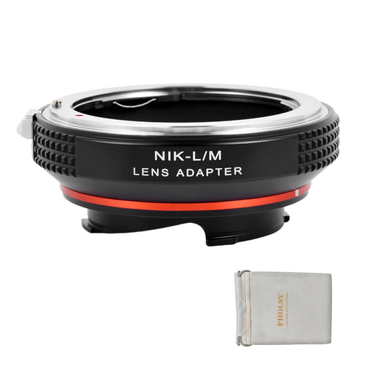 PHOLSY Lens Mount Adapter Manual Focus Compatible with Nikon F Mount Lens to Leica M Mount Camera Body