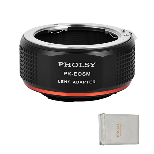 PHOLSY Lens Mount Adapter Manual Focus Compatible with Pentax K Mount Lens to Canon EOS M (EF-M) Mount Camera Body