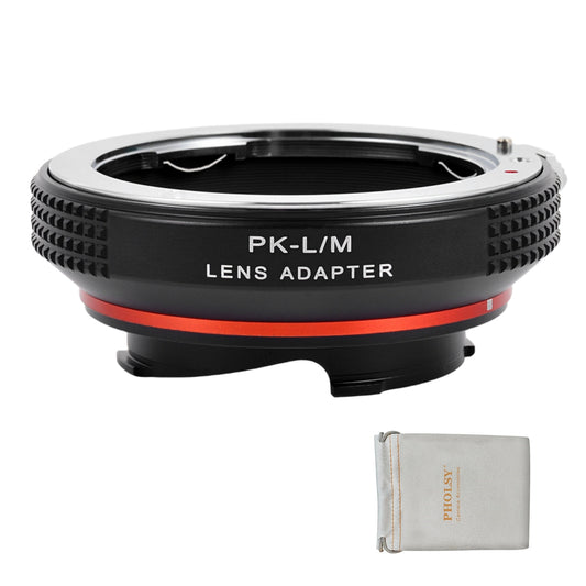 PHOLSY Lens Mount Adapter Manual Focus Compatible with Pentax K Mount Lens to Leica M Mount Camera Body